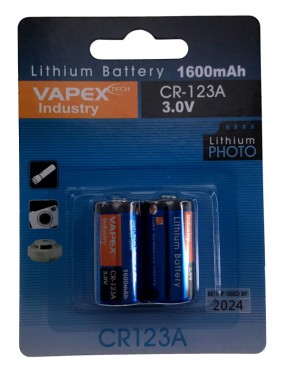 Vapex CR123A 1600mAh Battery 2 Pack