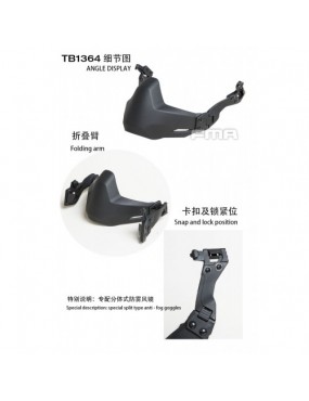 FMA Half Seal Helmet Mask Folding Goggle Hook Type B
