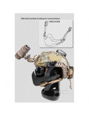 FMA Half Seal Helmet Mask Folding Goggle Hook Type B
