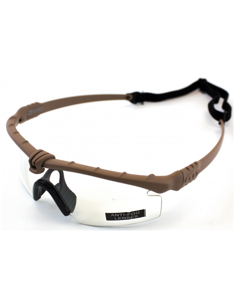 Nuprol Battle Pros - Tan Frame Clear Lense