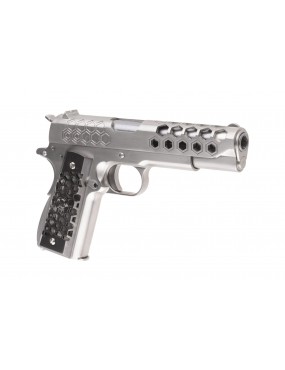 WE 1911 Hex Cut Full Metal GBB Airsoft Gas Pistol - Silver