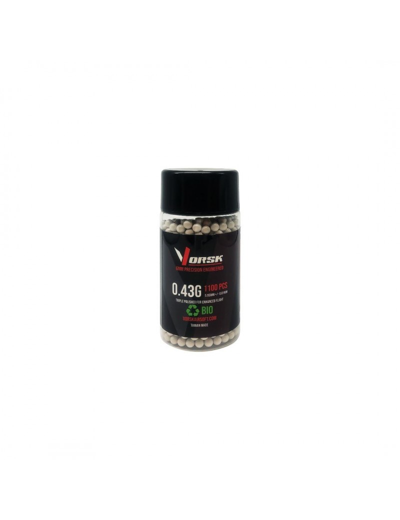 Vorsk 0.43g BIO Airsoft Sniper BBs 1100rnd