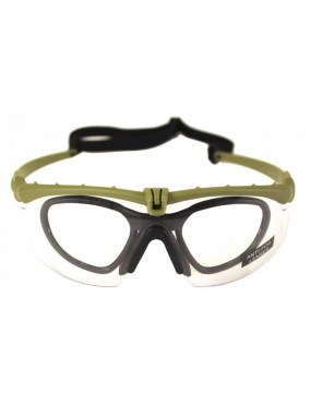 Nuprol Battle Pros - Grey Frame Clear Lens with Optics Insert