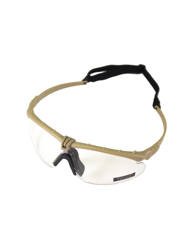 Nuprol Battle Pros - Tan Frame Clear Lens with Optics Insert