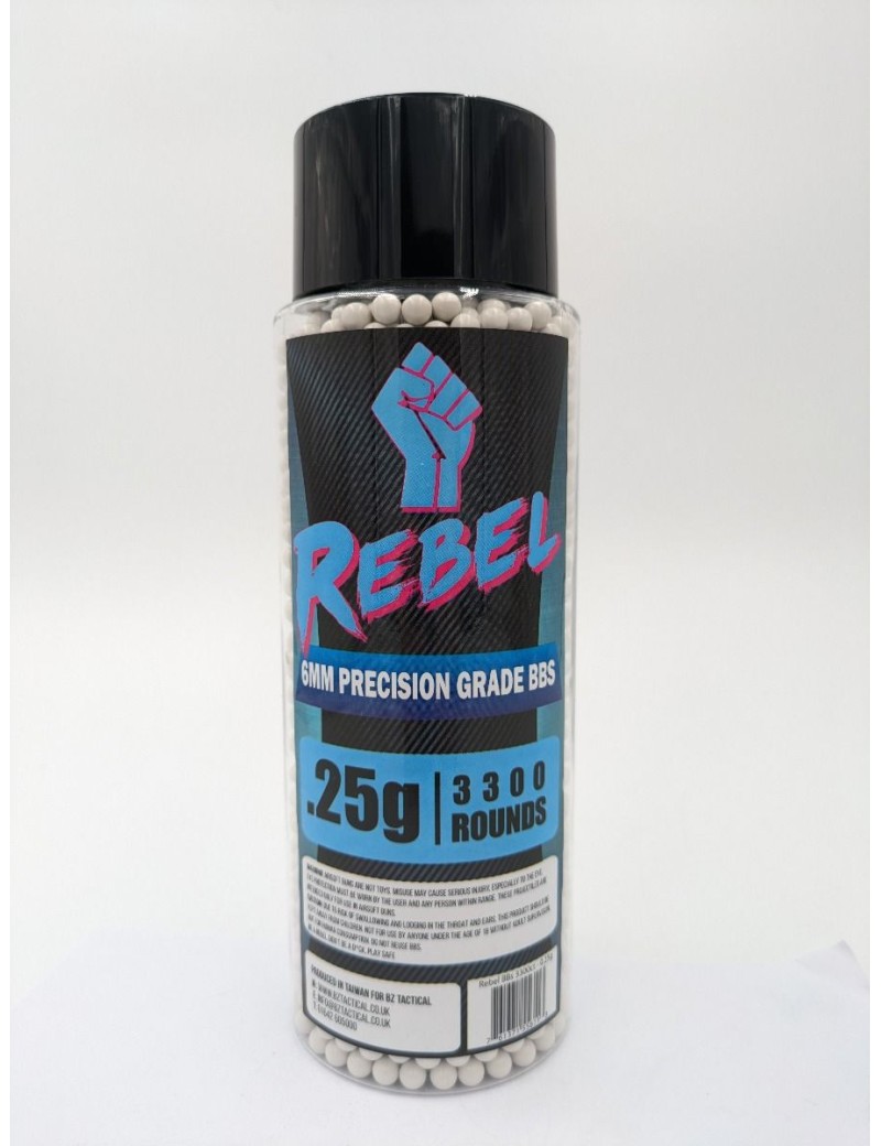 Rebel Precision 0.25g 6mm Airsoft BBs 3300rnd Bottle