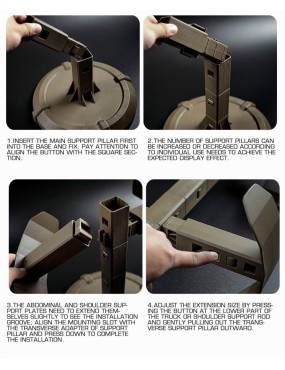Plate Carrier Body Armour and Helmet Display Stand - Tan