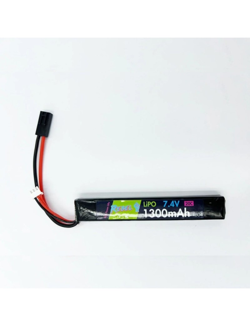 Rebel Precision 7.4v 1300mAh 20C LiPo Stick Battery - Tamiya