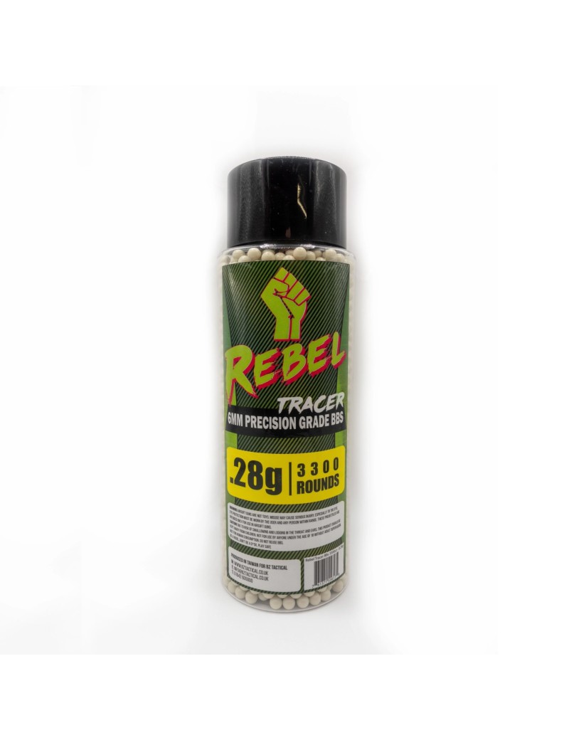 Rebel Precision 0.28g 6mm Airsoft Tracer BBs 3300rnd Bottle