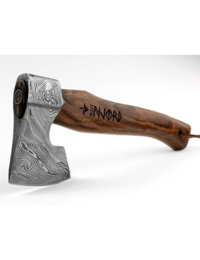 Njord Skade Forged Damascus Steel Small Camp Axe