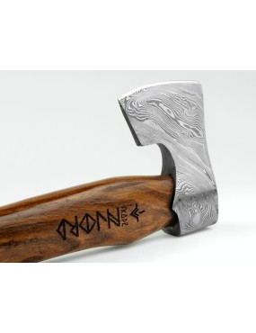 Njord Skade Forged Damascus Steel Small Camp Axe