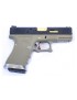 WE EU19 G19 E-Force GBB - Black, Tan with Gold Barrel