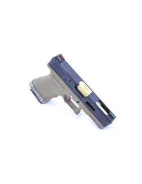 WE EU19 G19 E-Force GBB - Black, Tan with Gold Barrel